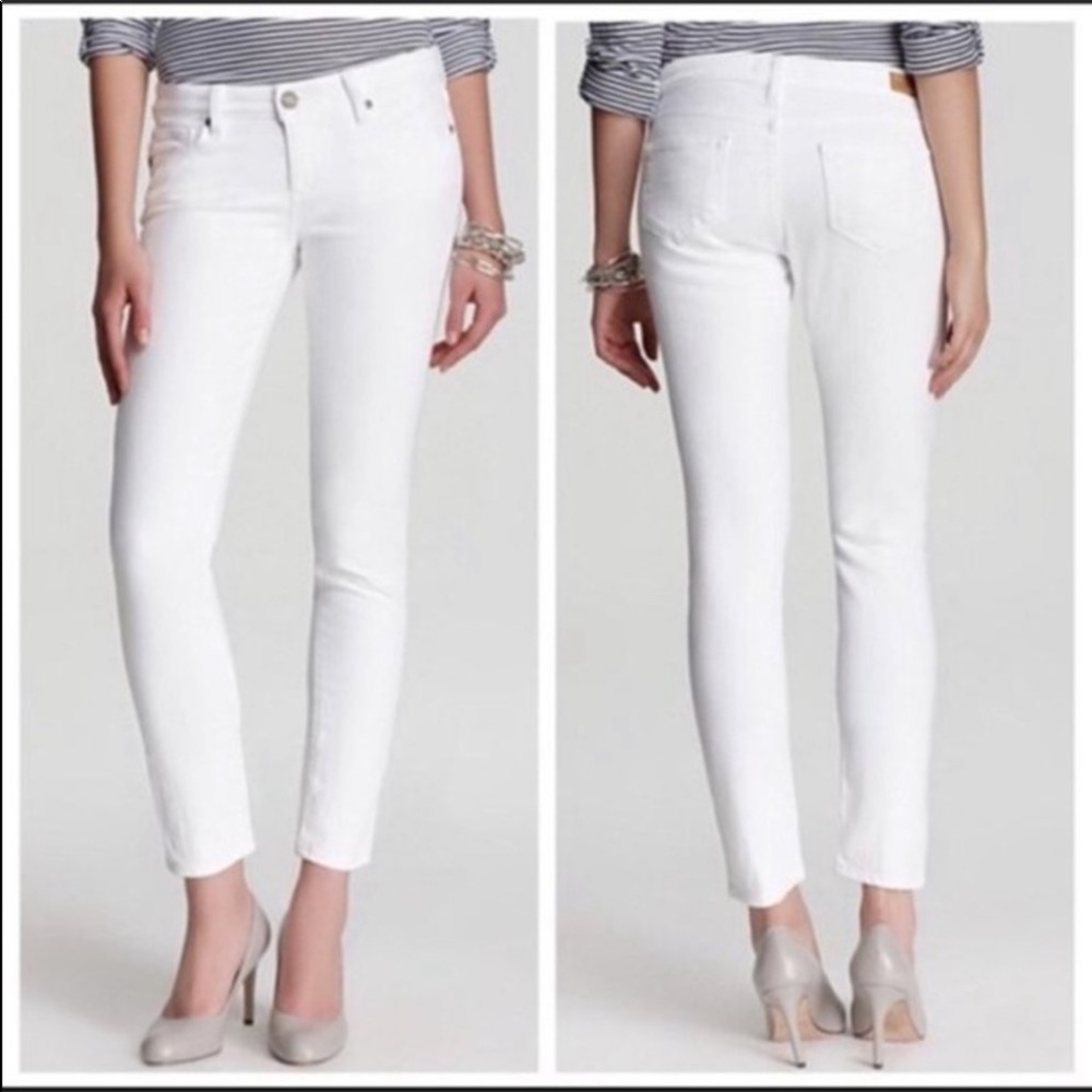 Paige Peg Skinny White Denim Size 28